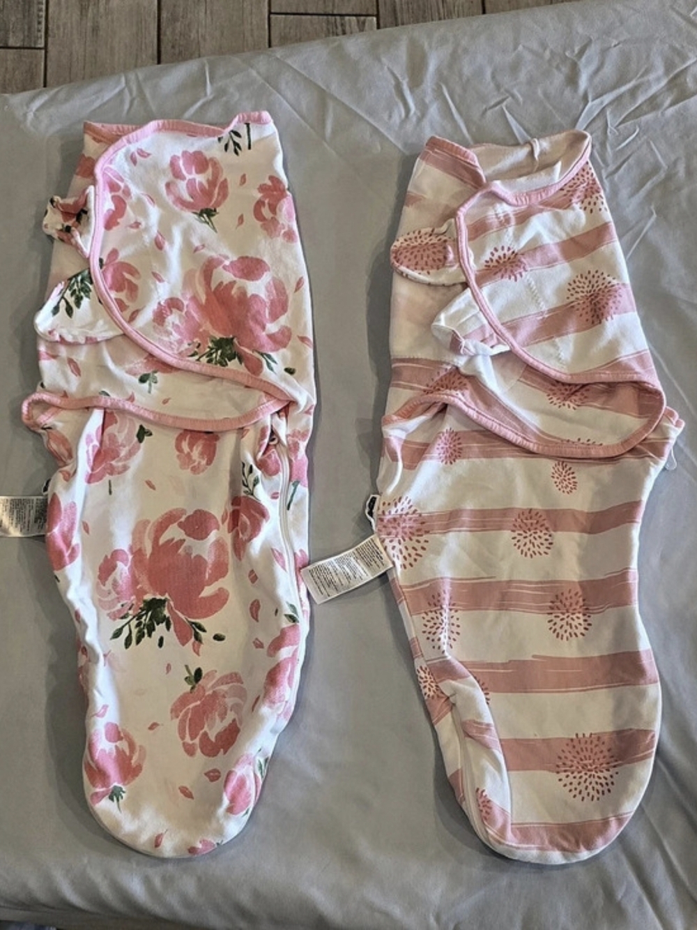 Cloud Island Baby Swaddle Wraps 0–3M – Pink Floral – Set of 2
